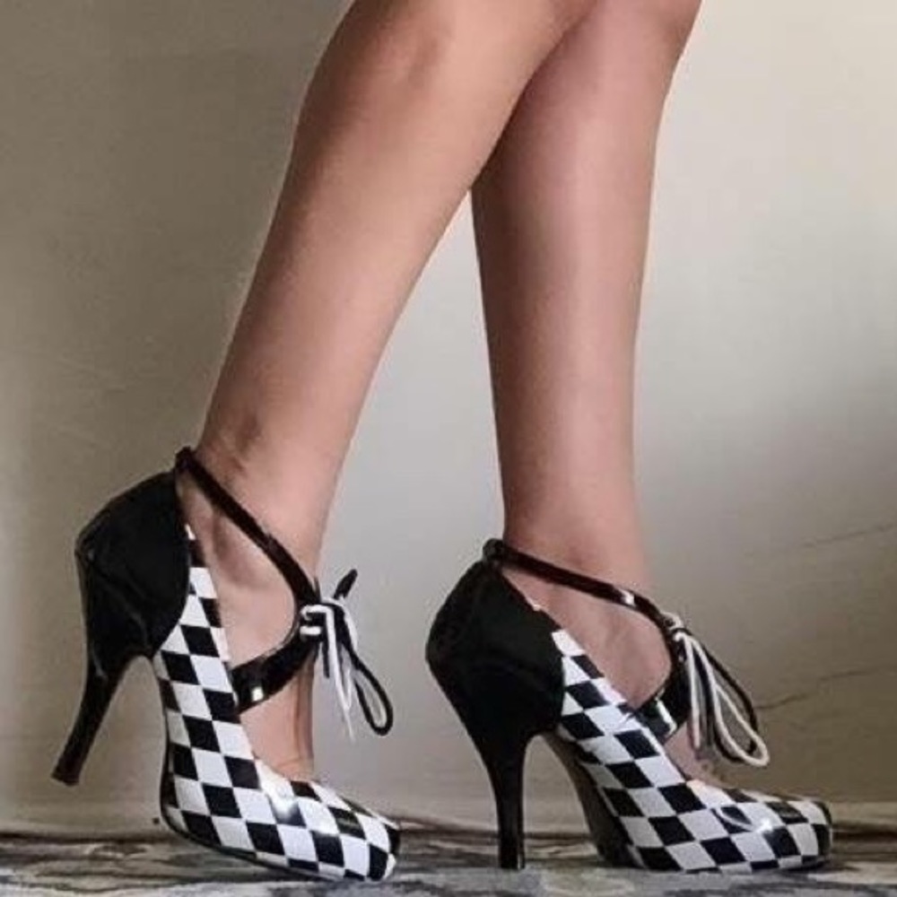 Funtasma Harlequin Diamond Print Theme Shoe